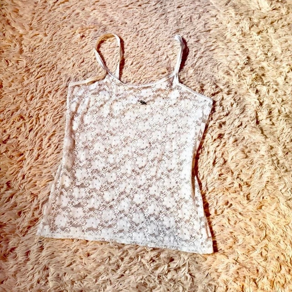 Sheer Lace Angel Core Bridal Fairy Coquette Twee Layering Camisole Womens S Boho